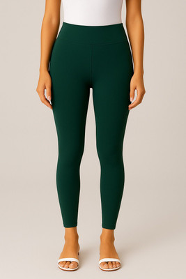 Muskesh Ankle Length  Ethnic Wear Legging(Green, Solid)