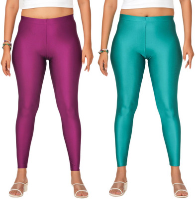 LoveiT Ankle Length Western Wear Legging(Purple, Green, Solid)