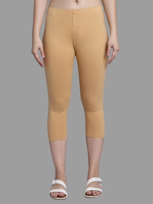 Trend Level 3/4th/Calf Length Western Wear Legging(Beige, Solid)