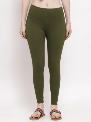 Style Access Ankle Length Western Wear Legging(Green, Solid)