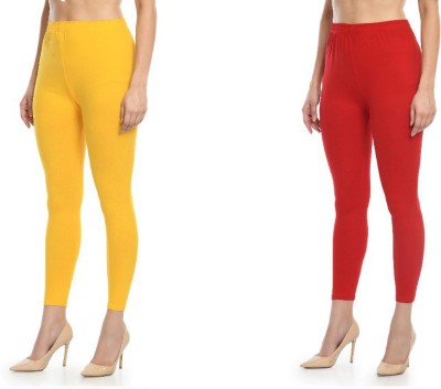 City Fashion Ankle Length Western Wear Legging(Yellow, Pink, Solid)