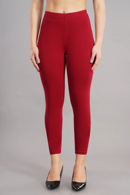 Shsuvia Ankle Length Western Wear Legging(Maroon, Solid)