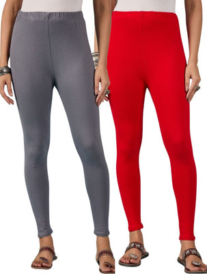 DIMPY GARMENTS Ankle Length Western Wear Legging(Red, Grey, Solid)