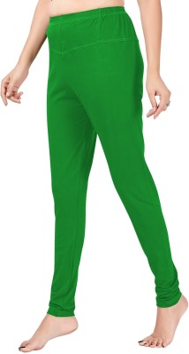 FLY FREE Churidar Length Western Wear Legging(Light Green, Solid)