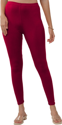 Lyra Ankle Length Ethnic Wear Legging(Pink, Solid)