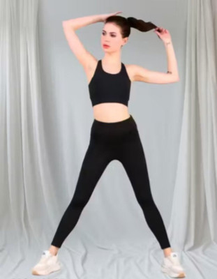 P&Rglitzthrift Footed  Ethnic Wear Legging(Black, Solid)