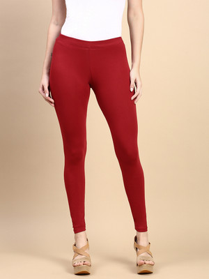 Kryptic Ankle Length  Western Wear Legging(Red, Solid)