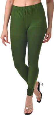 FLY BIRDS Churidar Length Western Wear Legging(Green, Solid)