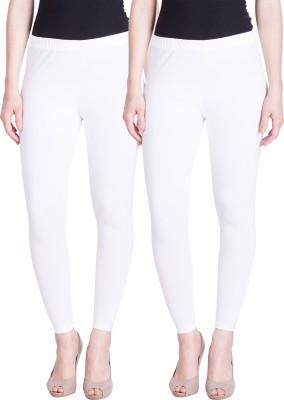 Lyra Ankle Length  Ethnic Wear Legging(White, Solid)