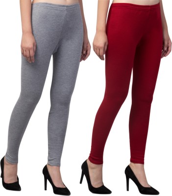 sr enterprises Ankle Length Winter Wear Legging(Grey, Maroon, Solid)