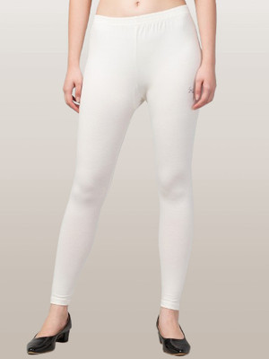 Trend Level Ankle Length  Western Wear Legging(White, Solid)