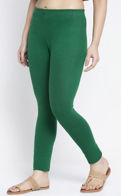 DEVPREET Ankle Length  Western Wear Legging(Green, Solid)