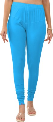 Lyra Churidar Length Ethnic Wear Legging(Light Blue, Solid)