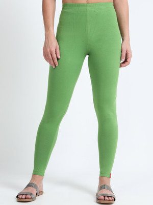 SOFLY Ankle Length  Western Wear Legging(Green, Solid)