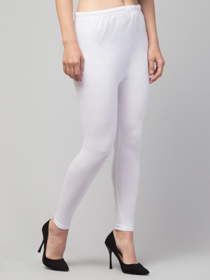 RIIPO Ankle Length Western Wear Legging(White, Solid)