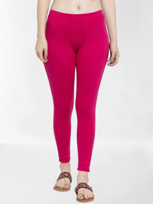 Trend Level Ankle Length Western Wear Legging(Pink, Solid)