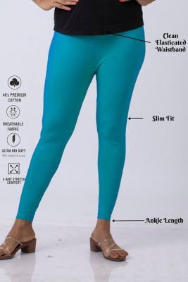 Lady Luxe Ankle Length  Ethnic Wear Legging(Blue, Solid)