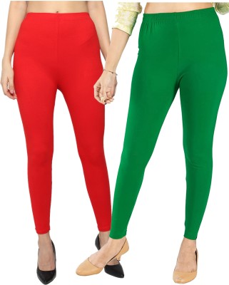 KEXCART Ankle Length  Ethnic Wear Legging(Red, Solid)