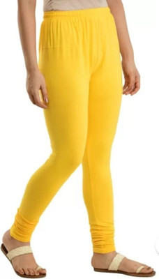 Rameswar Churidar Length Western Wear Legging(Yellow, Solid)