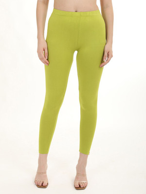 FLY BIRDS Ankle Length Western Wear Legging(Green, Solid)