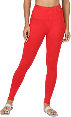 Robinbosky Ankle Length Ethnic Wear Legging(Red, Solid)