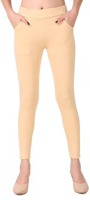 Drishti Fashion Products Ankle Length Ethnic Wear Legging(Gold, Solid)