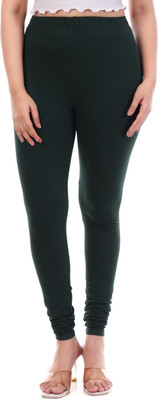tpf Churidar Length Western Wear Legging(Dark Green, Solid)
