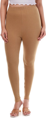 FIT FLICK Ankle Length  Western Wear Legging(Gold, Solid)