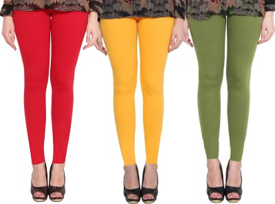 Clarita Ankle Length Ethnic Wear Legging(Red, Yellow, Green, Solid)