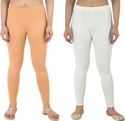 Priya Hosiery Western Wear Legging(Beige, White, Solid)