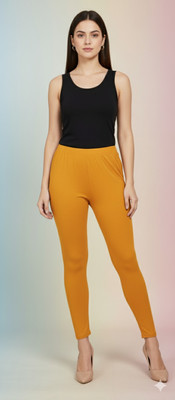 ELIstyles Ankle Length  Ethnic Wear Legging(Yellow, Solid)