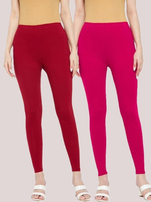 Belle Volly Ankle Length Ethnic Wear Legging(Maroon, Pink, Solid)