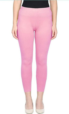 Ridkus Ankle Length  Western Wear Legging(Pink, Solid)