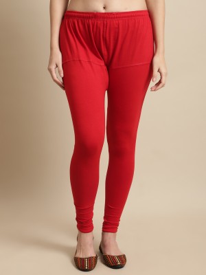 KEXCART Ankle Length Ethnic Wear Legging(Red, Solid)