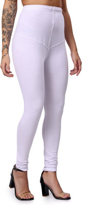 Keviv Churidar Length Ethnic Wear Legging(White, Solid)
