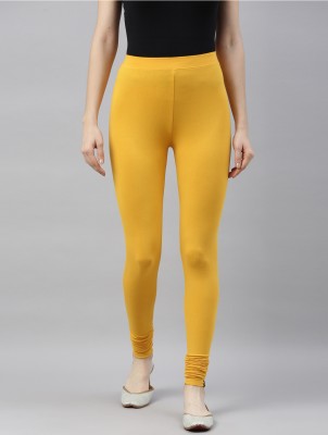 TWIN BIRDS Churidar Length Western Wear Legging(Yellow, Solid)