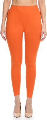 24Hour Fashion Ankle Length Western Wear Legging(Orange, Solid)