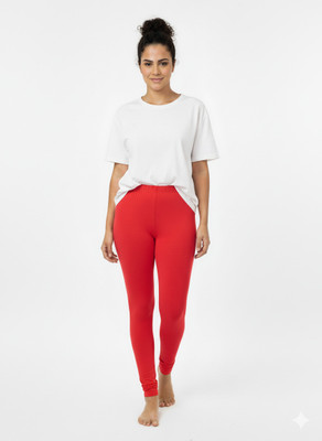 Jiyanshi Enterprises Ankle Length Ethnic Wear Legging(Red, Solid)