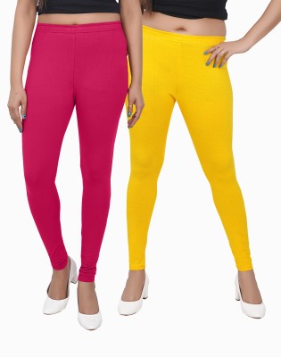 Phase of Trend Churidar Length Western Wear Legging(Pink, Yellow, Solid)