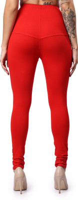 VIKESA Churidar Length Ethnic Wear Legging(Pink, Solid)