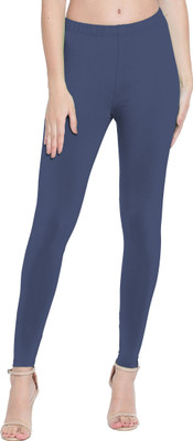 Presta Ankle Length Ethnic Wear Legging(Light Blue, Solid)