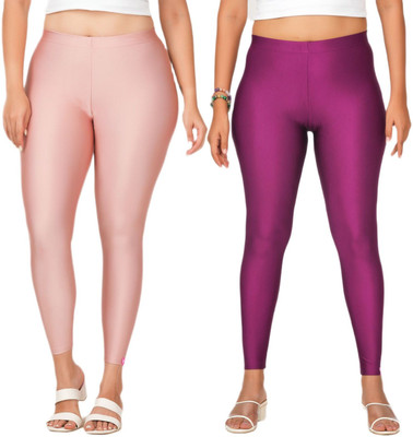 LoveiT Ankle Length Western Wear Legging(Pink, Purple, Solid)