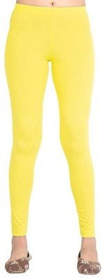 ApexWave Footed  Ethnic Wear Legging(Yellow, Solid)