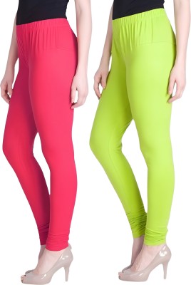 Rimis Fashion Churidar  Western Wear Legging(Pink, Light Green, Solid)