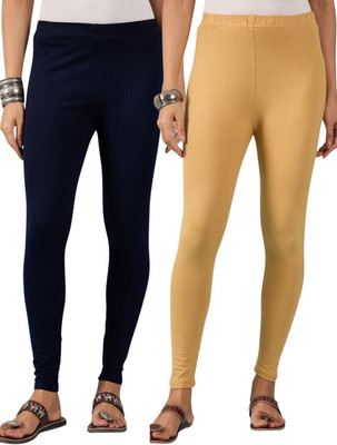 DIMPY GARMENTS Ankle Length Western Wear Legging(Dark Blue, Beige, Solid)
