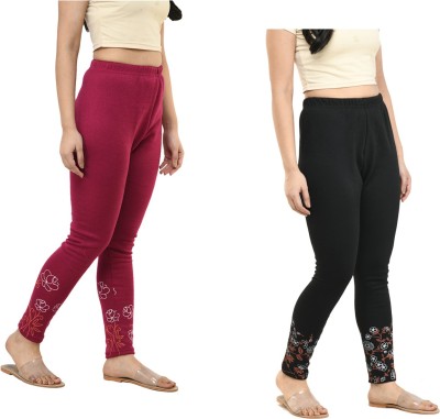 KAVYA Ankle Length  Western Wear Legging(Brown, Black, Floral Print)