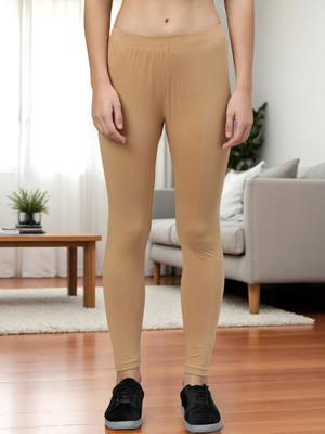 Kryptic Ankle Length Western Wear Legging(Beige, Solid)