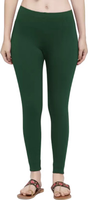 ROYAL COMFORT Ankle Length  Western Wear Legging(Green, Solid)