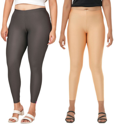 LoveiT Ankle Length Western Wear Legging(Grey, Beige, Solid)