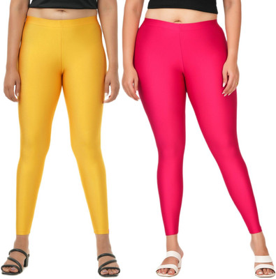 LoveiT Ankle Length Western Wear Legging(Yellow, Pink, Solid)
